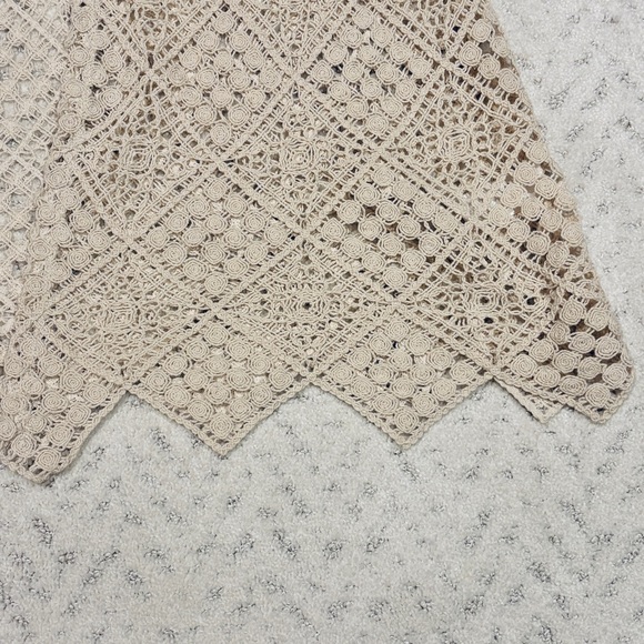 Maurices Crochet Open Front Cardigan Cover Up NEW Women Medium Creamy Beige Gift - Picture 12 of 15